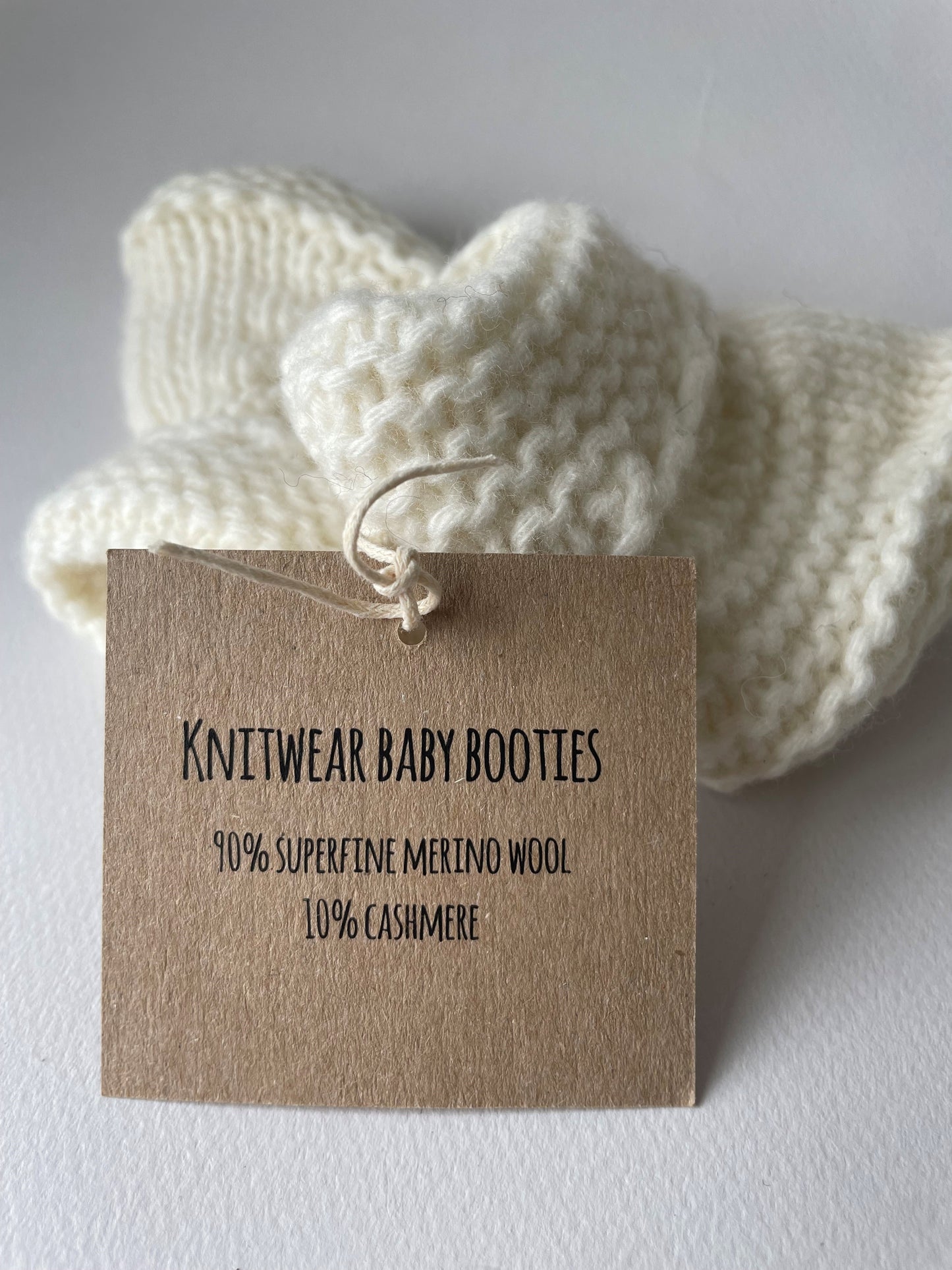 Merino Wool and Cashmere Baby Booties 0-3 months