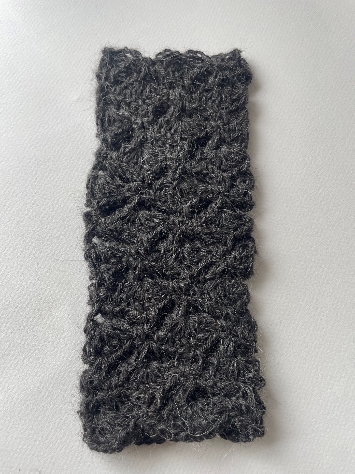 a long wristie in charcoal, this is one glove, it hoes above your fingers to your arm.