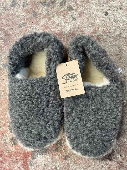Graphite 100% wool slippers