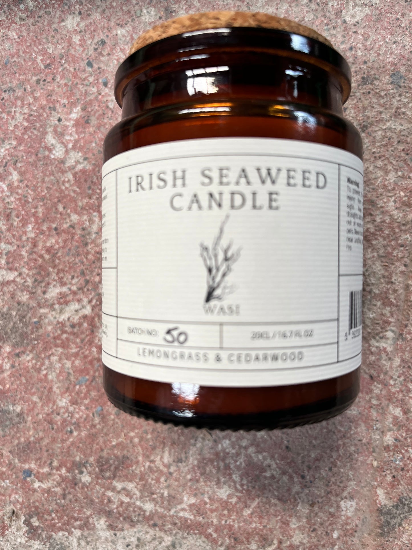 Lemongrass & Cedarwood Irish Seaweed Candle from Wasi
