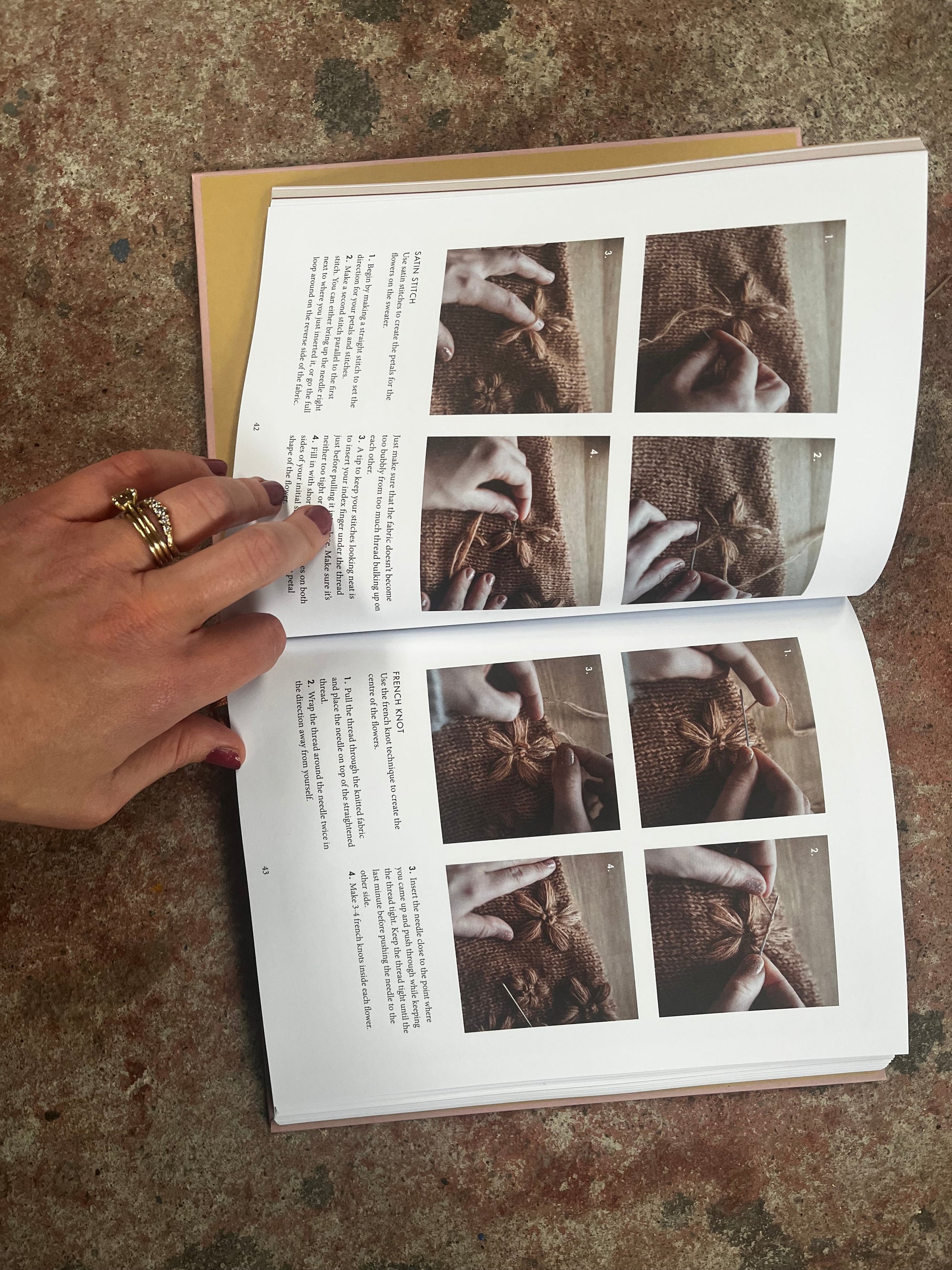 a picture of the book opened on a page with patterns