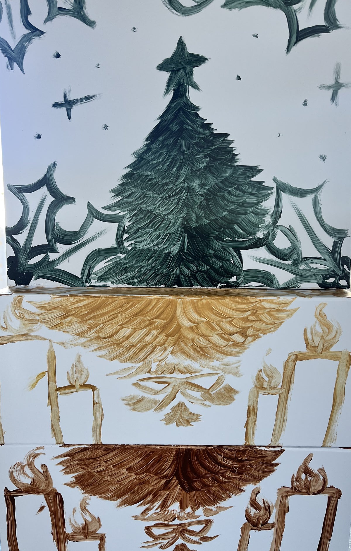 Hand painted keepsake Christmas box